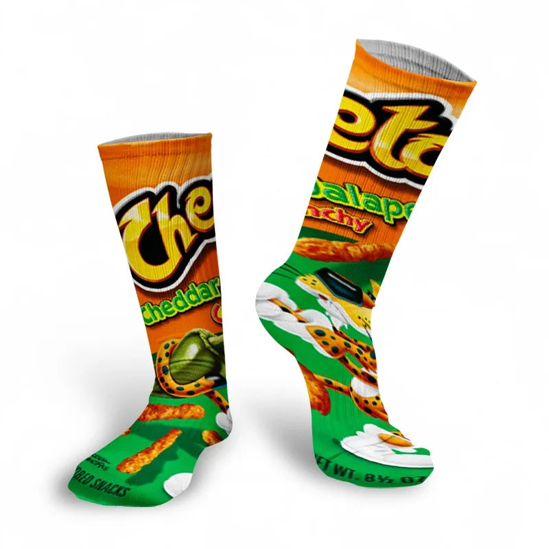 Funny 3D Printing Potato Chips Socks Female French Fries Packaging Qme style17 One Size China Mainland