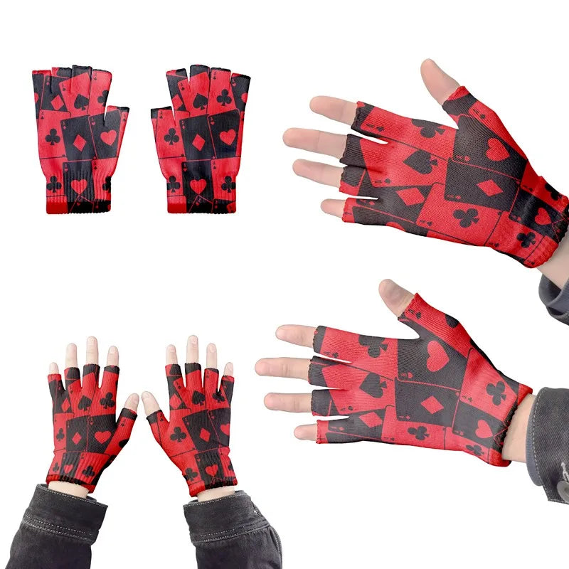 Good Knitted Half Finger Gloves 9 Styles Pattern 3D Print Cycling Qme