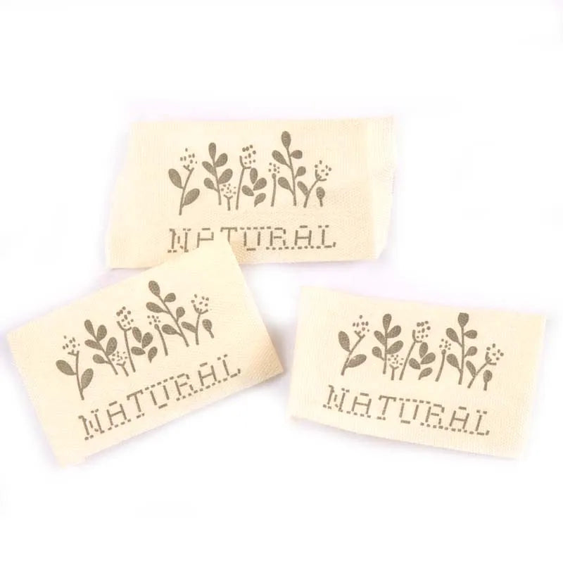 Beige Needlework Cotton Woven Labels For DIY Sewing Garment Fabric Bags Shoes Bags Handmade Clothing Tags Care 50pcs c2182 Qme Antique Brass