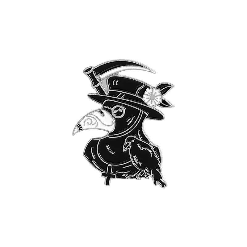 Punk Plague Doctor Enamel Lapel Pins Gothic Brooches Badges Black Death Fashion Pins Gifts for Nurse Friends Jewelry Wholesale Qme 4