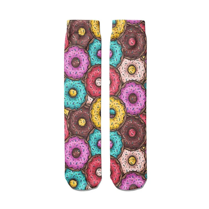 Women Happy Funny Socks 3D Print Abstract Art Cute Graffiti Candy Qme style7 One Size China Mainland
