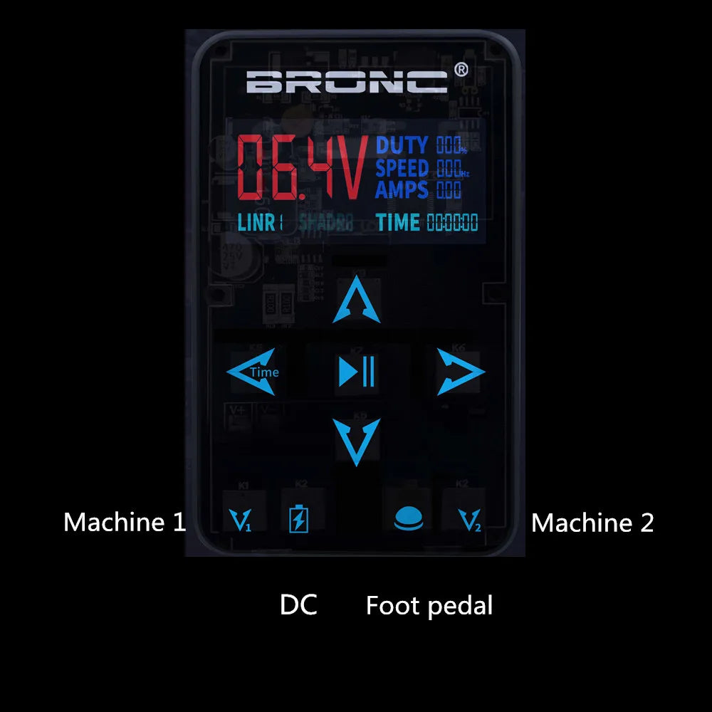 BRONC Power Supply For Two Tattoo Machine Gun UPGRADE Touch Screen Intelligent Digital LED Display Supply Qme