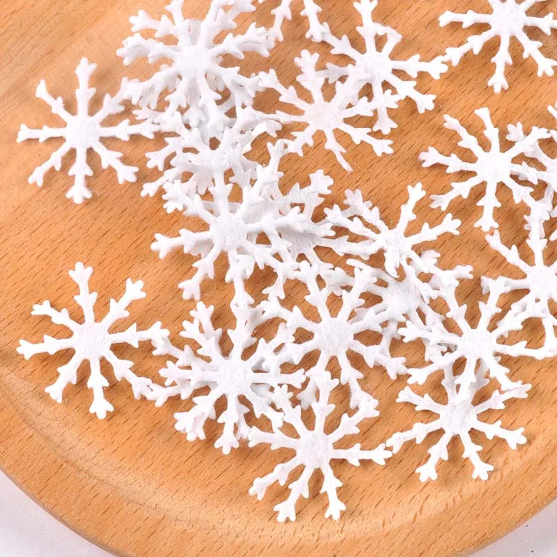 100pcs 15-40mm White Fake Snowflake Christmas Wedding Decoration DIY Scene New Year Xmas Tree Window Scrapbooking Decor c2164 Qme 7 30mm