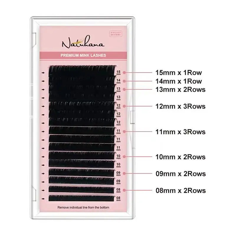 NATUHANA Mink Lashes Mix 8 16 Lines Handmade Korean Pbt Eyelash Qme