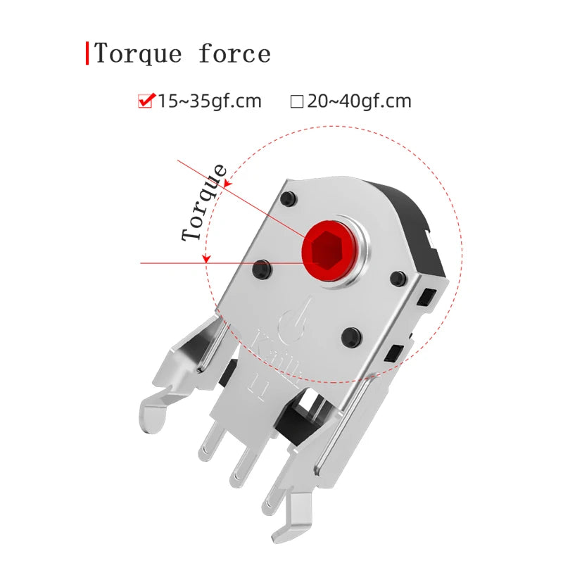 Kailh 9/10/11/12mm Rotary Mouse Scroll Wheel Encoder with 1.74 mm Hole Mark, 15-30 g Force for PC Mouse Alps Encoder Dust-Free Qme