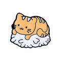 Sushi Rice Ball Cat Enamel Pins Food Badge Cartoon Brooches for Women Cute Animal Lapel Pin Bag Anime Jewelry Gift Wholesale Qme 2