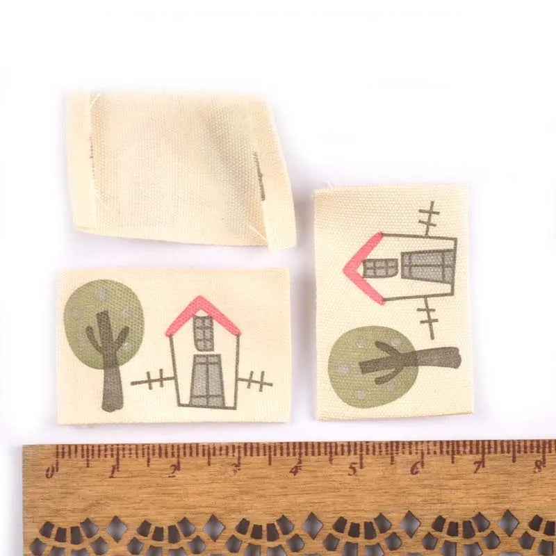 Mixed Animal Printed Cotton Woven Labels For DIY Sewing Accessories Garment Fabric Shoes Bags Clothing Tags 50pcs c2244 Qme 2