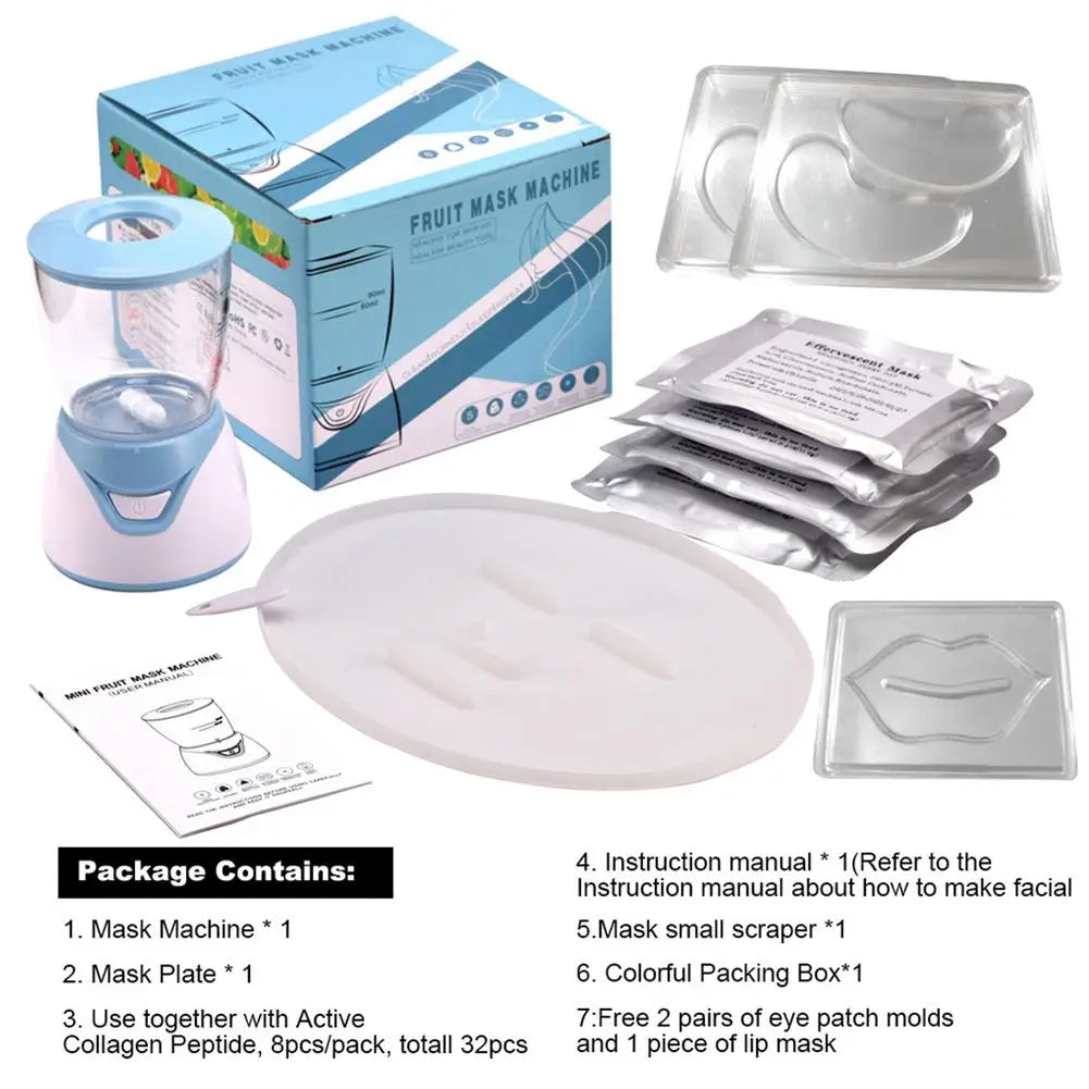 Face Mask Maker Machine DIY Fruit Vegetable Facial/Eye/Lip Mask Maker With Collagen Hydrating Whitening Faicel Skin Beauty Tool Qme