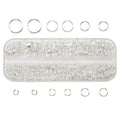 1050Pcs 0.7mm plated color Open Jump Rings Mixed 4mm 5mm 6mm 7mm 8mm 10mm iron Split Rings For DIY Jewelry Making 6 colors Qme Silver box 13x5x1.5cm