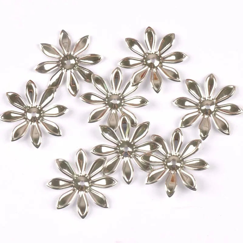 26mm 20pcs Gold Silver Bronze Flower Connectors Filigree Wraps For DIY Scrapbook Home Decor Embellishments Metal Crafts yk0771 Qme
