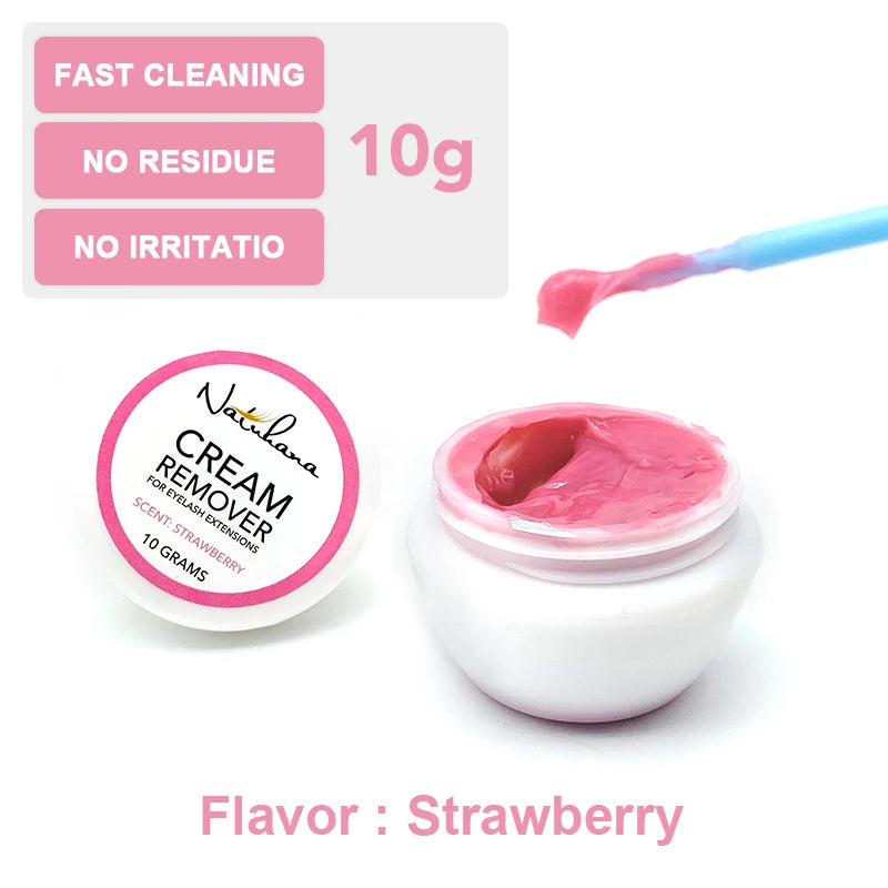 NATUHANA Cream Remover Professional Eyelash Extension Glue False Eye Qme 10g - Stawberry