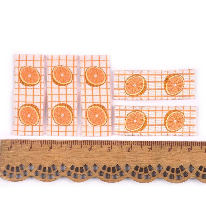 50Pcs Fruits Embroidery Cherry/Avocado Labels For Sewing Accessories Washable Care Bags Clothes Handmade Crafts Garment Tags Qme 3