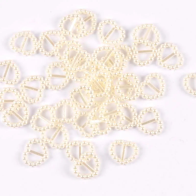 100Pcs Heart/Oval beads plastic Buckles sewing accessories Buckles for Hair DIY Jewelry Wedding Card Ribbon Decorative c2474 Qme 16x17mm -4