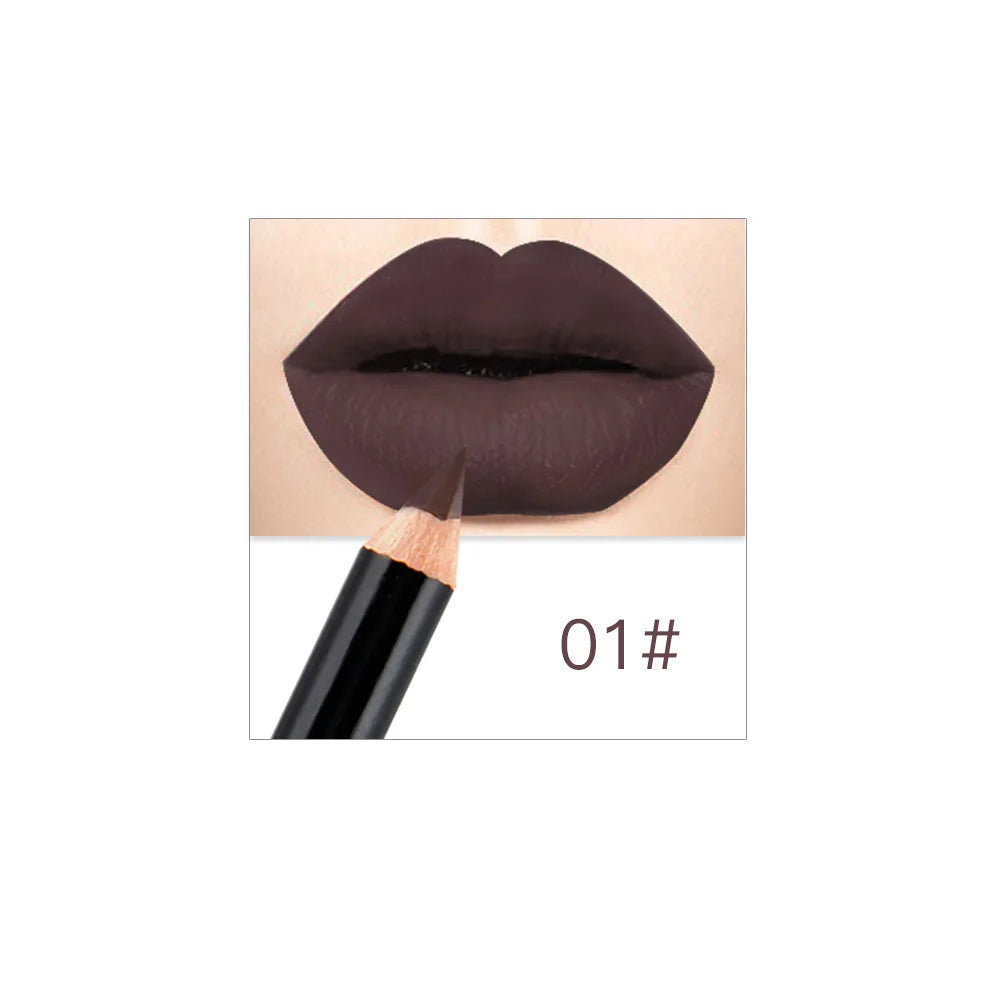 NICEFACE 12 Colors Matte Lip Pencils Nude Lipliner Pencil Waterproof Lipstick Pen Lip Liner Long Lasting Lips Makeup Cosmetics Qme 1