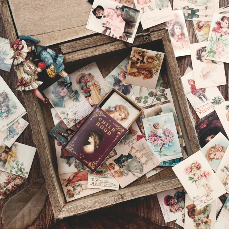 100pcs/Box Vintage Paper Kraft Cardstock Scrapbooking/Card Making/Journaling Project DIY Diary Decoration LOMO Card Van Gogh Qme