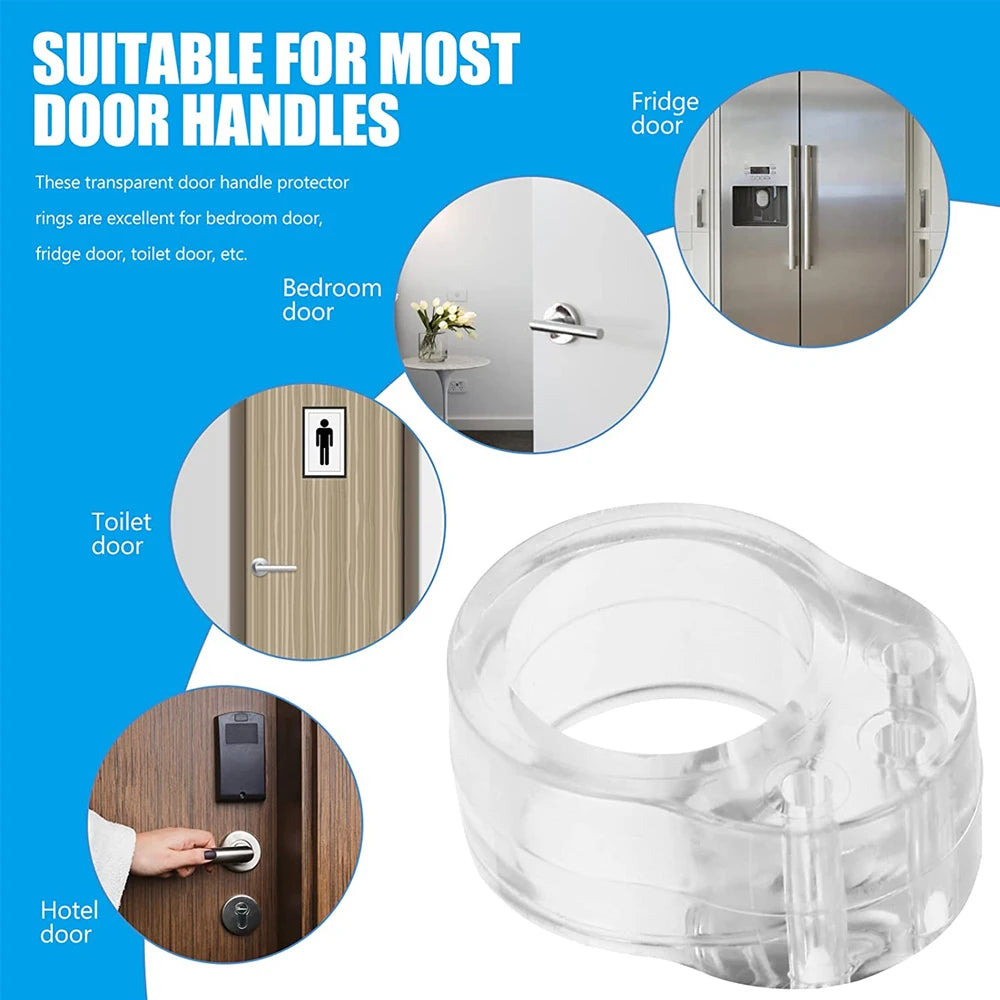 5pcs Door Handle Stopper Transparent PVC Door Handle Buffer Wall Protection Shock Absorber for Office Home Kitchen Bedroom Qme