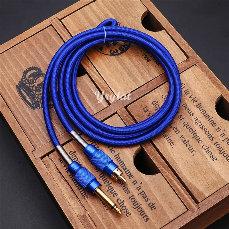 Tattoo Clip Cord RCA Power Cord 1.8M for Tattoo Machine Qme Deep Blue