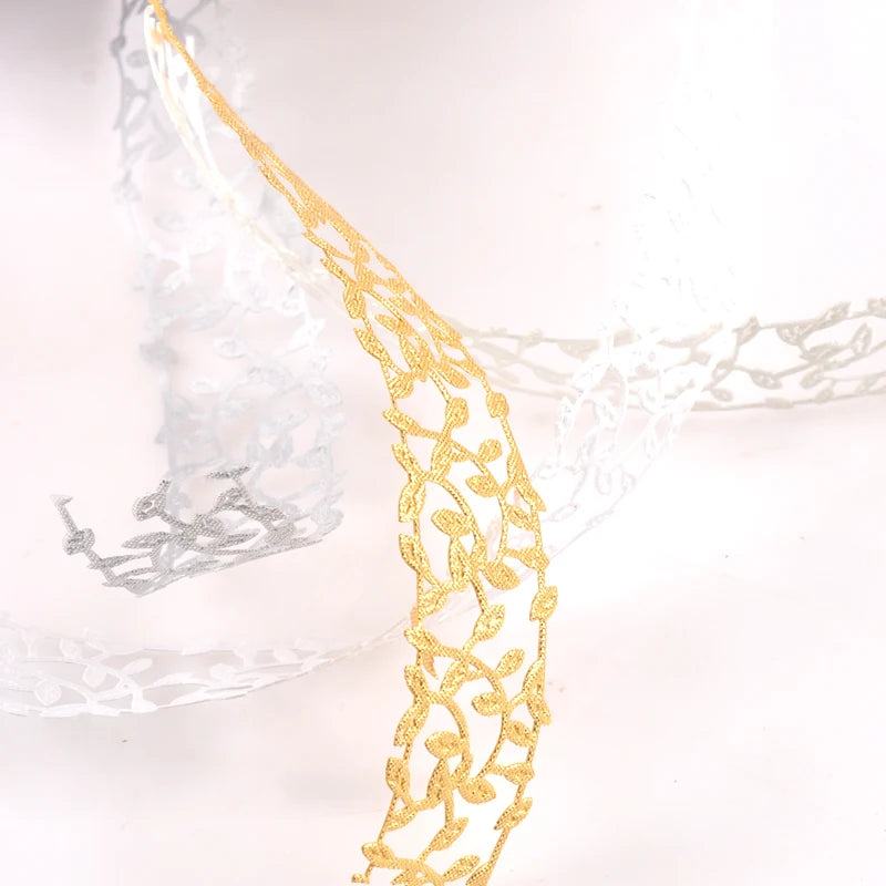 Width 3cm Leaf Lace Ribbons For DIY Embroidered Fabric Decoration Sewing Accessories Handmade Headdress Bow Gift Materials c2424 Qme