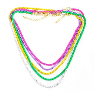 New Products European and American Personality Bohemian Candy Color Necklace Clavicle Chain ins Lady Naked Chain Bracelet DIY Qme