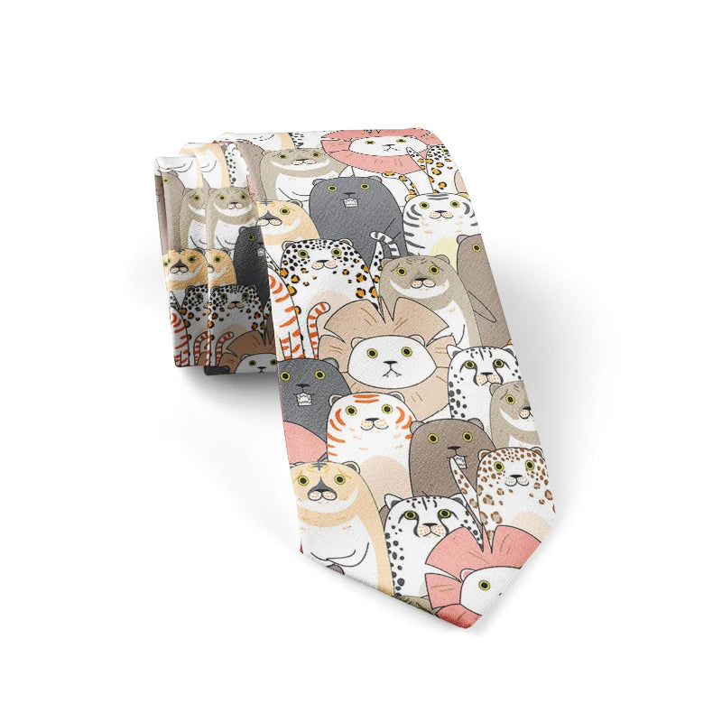 Funny Harajuku 3D Printing Cute Cartoon Men Tie Polyester Necktie Qme style3 China Mainland