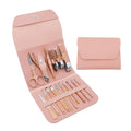 Travel Mini Manicure Set Nail Clipper Set 16 In 1 Stainless Steel Pedicure Care Grooming Kit With Case Pink For Men Husband Bo Qme 16 pcs belgium