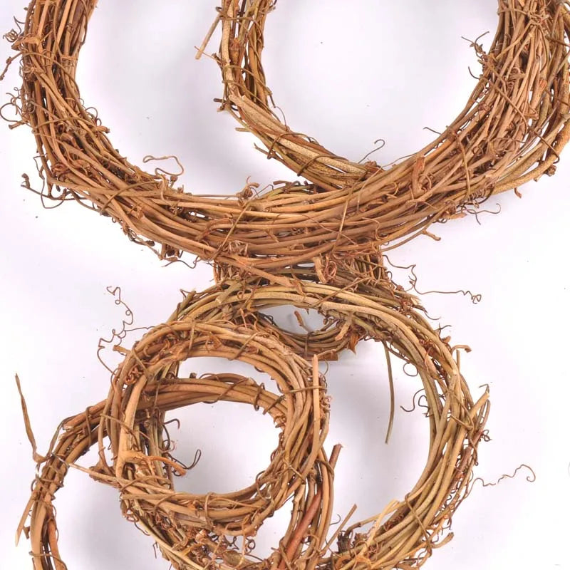 6-39cm 4-1pcs Rattan Wreath Floral Hoop Hanging Ring Artificial Flower Wreaths Party Wedding DIY Supplies Christmas Home Decor Qme