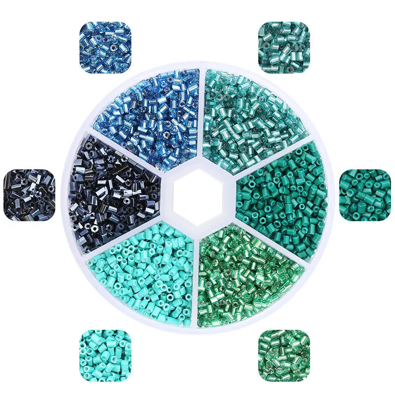 2mm Hexagon Shape Glass Tube beads Set Seed Beads Kits Charm Czech beads Bracelet Necklace DIY Jewelry Making Accessories Qme 6 colors-1