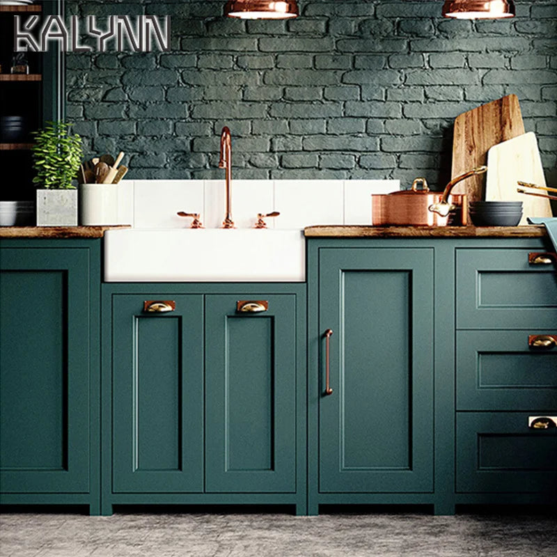 Dark Green Self-adhesive Wallpaper Bedroom Kitchen Drawer Liner Qme