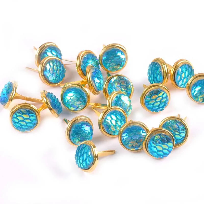13x13mm 20Pcs Mix Squama Pattern Brads For DIY Scrapbooking Embellishments Fastener Metal Crafts Brad Accessories Decor c2261 Qme