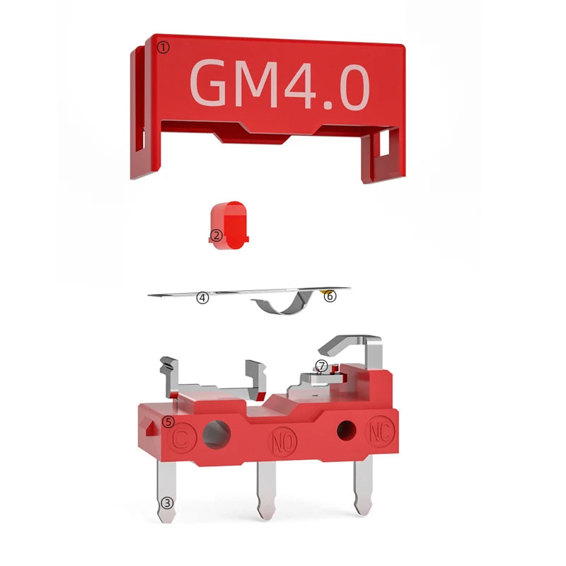 2pcs Kailh Red GM4.0 60M Life Gaming Mouse Micro Switch 3 Pin Red Dot Used On Computer Mice Left Right Button CMI126601D01-3 Qme