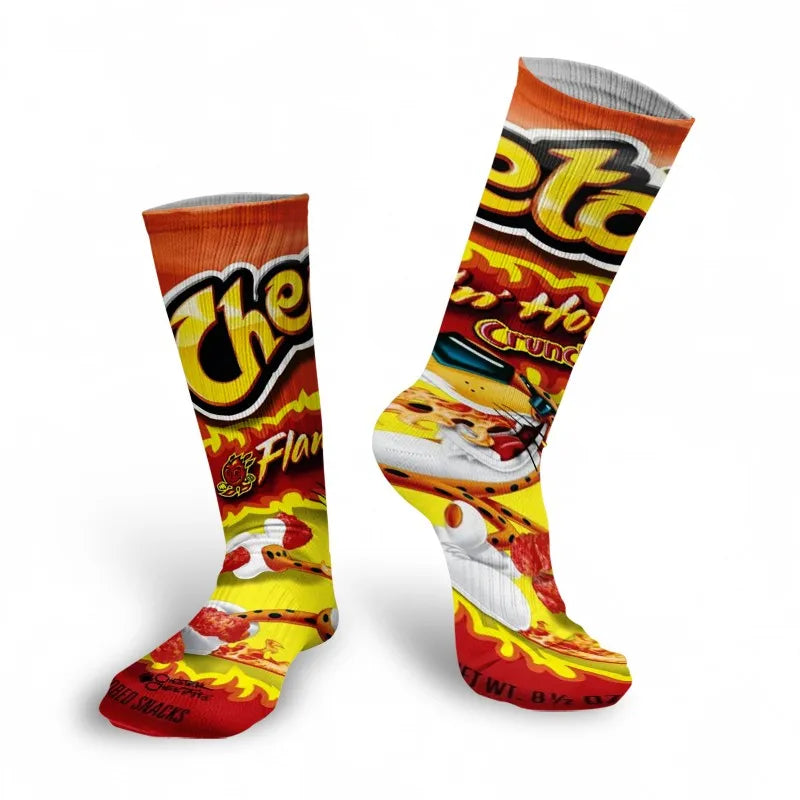 Funny 3D Printing Potato Chips Socks Female French Fries Packaging Qme style18 One Size China Mainland