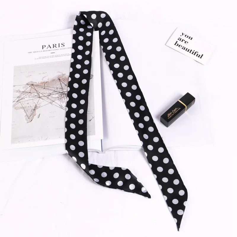 Print Flower Small Scarf Women Handle Bag Ribbons Fashion Head Long Qme SJ-S36