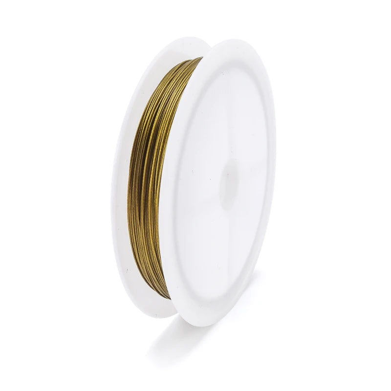 0.3-0.6mm Stainless Steel Bead String Wire Gold Plated Jewelry Wire for Jewelry Making DIY Necklace Bracelet Bead Craftwork Qme Gold 0.3mm-30meters
