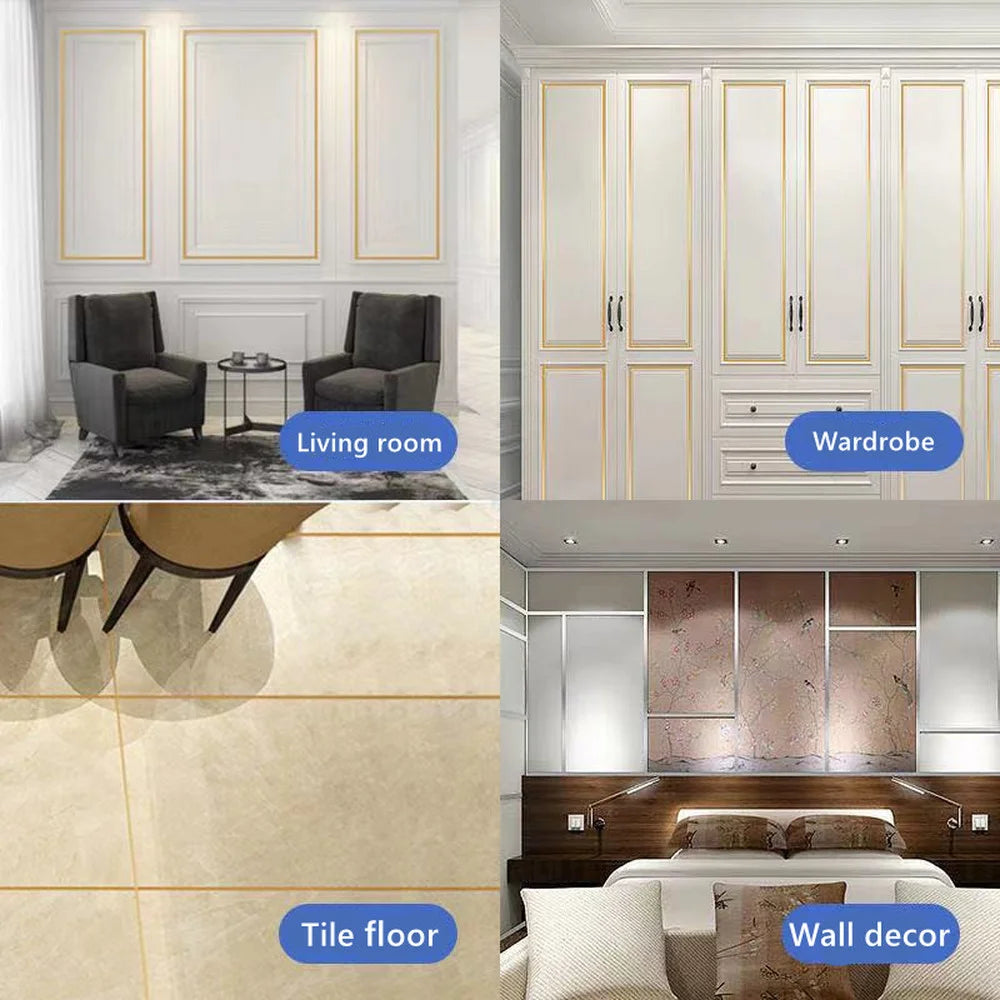 50M Self Adhesive Wall Decoration Stickers Floor Waterproof Gap Sealing Strip Kitchen Tiles Mould Proof Beauty Sewing Tape Qme