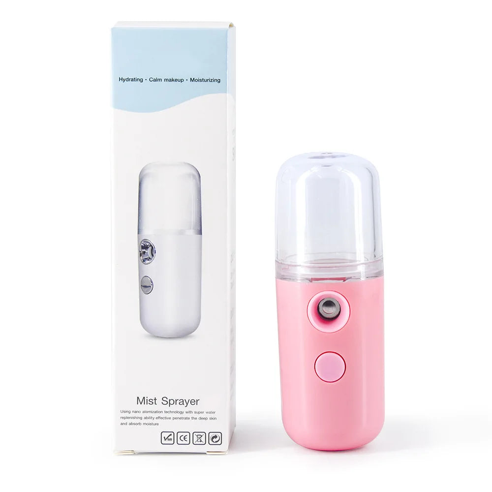 USB Mist Facial Sprayer Humidifier Rechargeable Nebulizer Face Qme