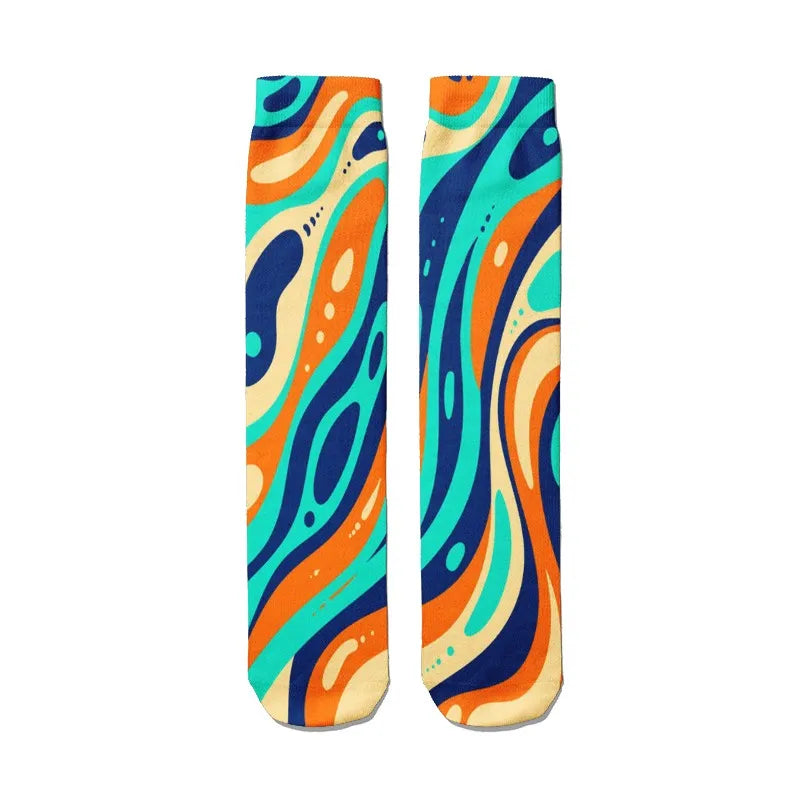 Women Happy Funny Socks 3D Print Abstract Art Cute Graffiti Candy Qme style3 One Size China Mainland
