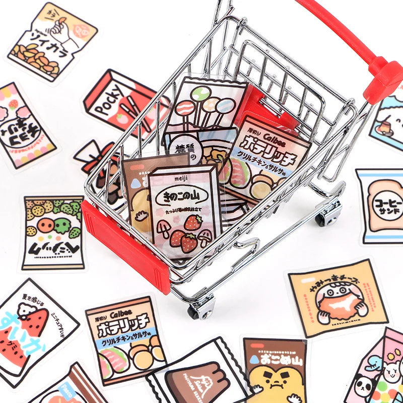 40pcs Food Series stickers Set Kawaii Cartoon Diary Album Stationery Sticker aesthetic Decorative collage planner Album Qme