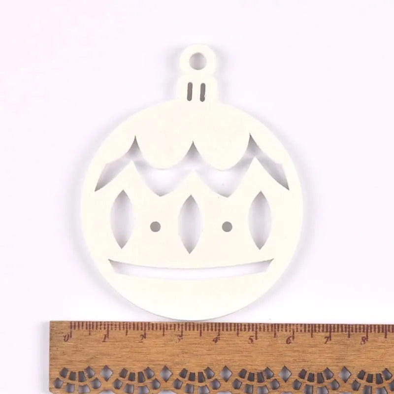 5pcs+1m hemp rope Christmas Tree Ornament Wooden Hanging Pendants White angels/stars/snowflakes Christmas Decorations for Home Qme 17