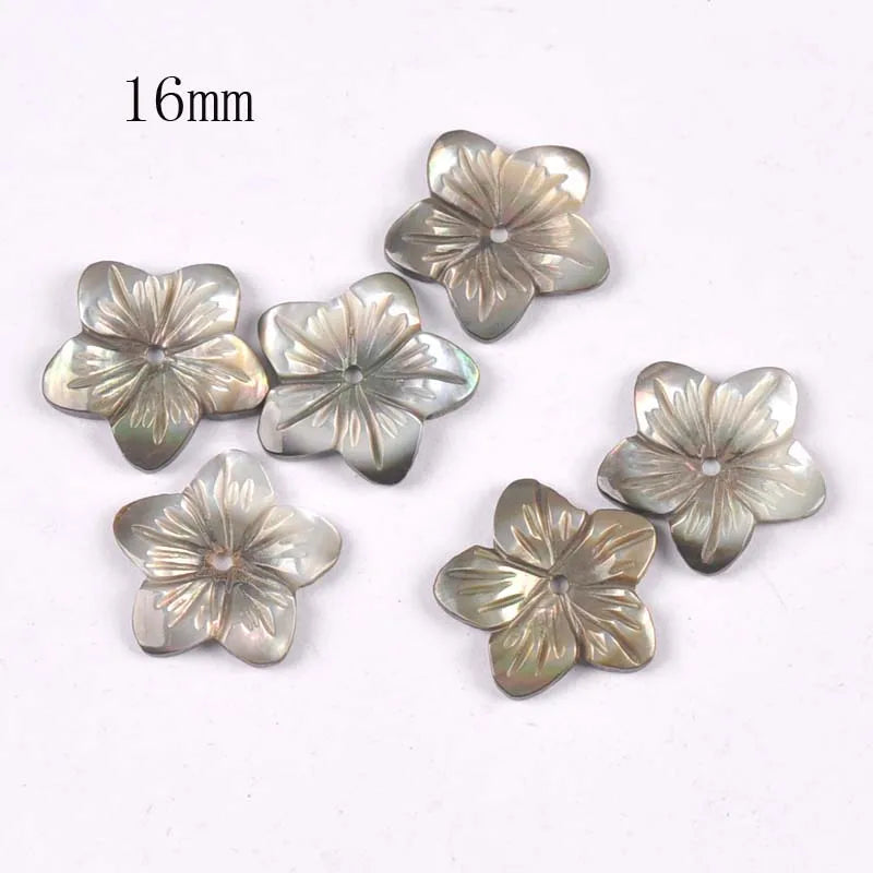 Natural Mother Of Pearl Shells Beads For Jewelry Making Earring Accessories Flower Texture Curved Diy Crafts 5pcs17-20mm tr0394 Qme 3