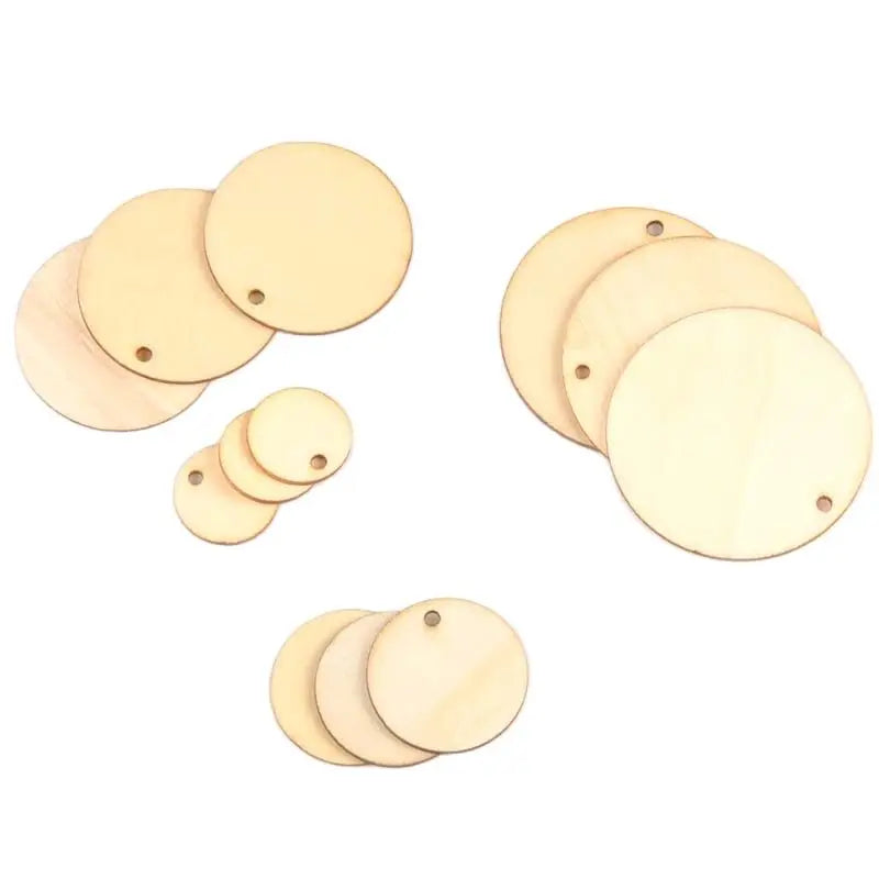 Mix Round Shape Natural Wooden Ornament For Scrapbooking DIY Wood Carfts One Hole Handmade Accessory Home Decoration m2149 Qme
