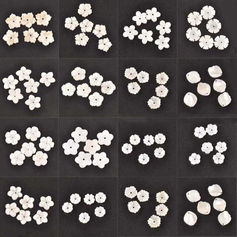 Flower Texture Curved Natural Shells Beads Mother Of Pearl For Jewelry Making Earring Accessories Diy Crafts 5Pcs 8-20mm tr0391 Qme