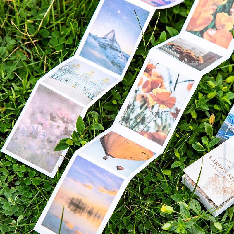 50pcs Life Scenery Sticky Book Style Deco Stationery Scrapbooking Decorative background Stickers Sticky Art Aesthetics Stickers Qme
