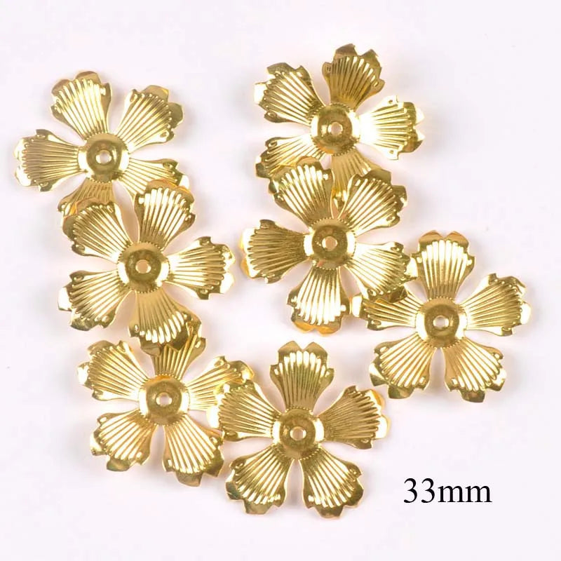 20pcs 10 Style Metal Crafts Wraps Filigree Flowers Connectors Embellishments For Scrapbooking DIY Home Decor Handicraft yk0762 Qme 1 Gold