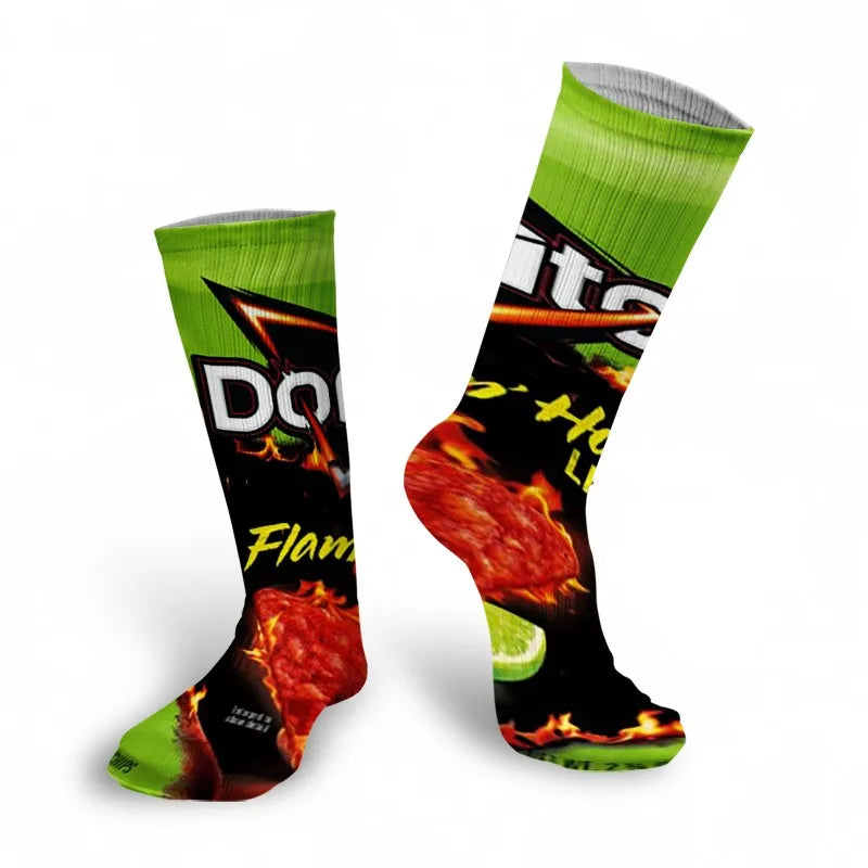 Creativity Long Socks Female Art 3D Printed Potato Chips Tomato Qme style9 One Size China Mainland