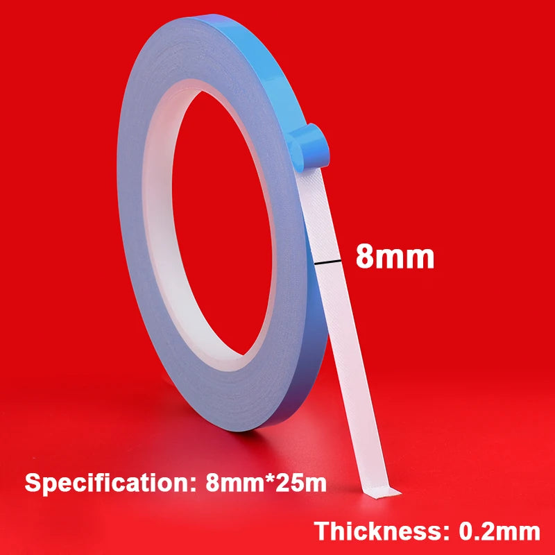 25M Double Side Thermal Conductive Tape 5-25mm Width Blue Heat Transfer Tape Adhesive Cooling Heatsink for Computer CPU GPU Qme 8mm 25M China Mainland