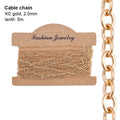 6 Types Jewelry Making Chains Plated Silver Gold Copper Cable Link Chains For DIY Jewelry Necklace Bracelet Crafts 5 Meters Qme Cable KC gold 2.0
