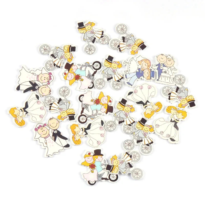 20pcs Mixed Painted Wood Slices Colorful Crafts Wooden Ornaments For Home Wedding Party Decoration Handmade Accessories 30-40mm Qme m0662x