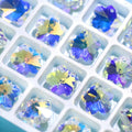 14mm 28pcs/pack Crystal AB Pendant Glass Beads Crystal Gems Charms For Jewelry Making Necklaces Earrings DIY Best Quality Qme flower