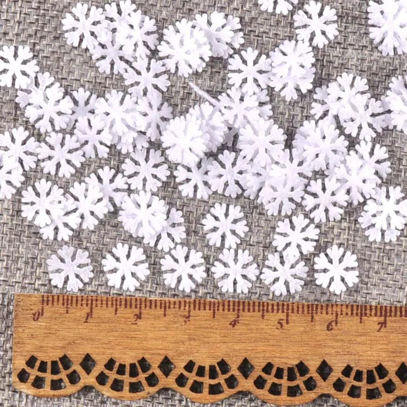 100Pcs/lot Mix Applique Polyester Felt Artificial Snowflake Patch Sticker Non-woven Patches For DIY Crafts Christmas Decoration Qme 6