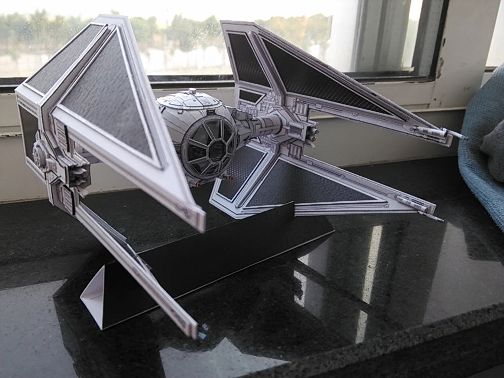 TIE Interceptor DIY Handcraft PAPER MODEL Handmade Toy Puzzles Qme